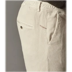 Cruna - Mitte Trousers in Corduroy - 610 - White Rope - Handmade in Italy - Luxury High Quality Pants - Avvenice