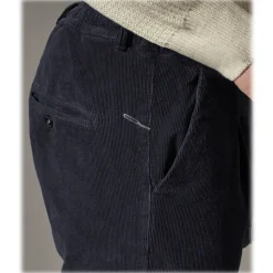 Cruna - Mitte Trousers in Corduroy - 610 - Night Blue - Handmade in Italy - Luxury High Quality Pants - Avvenice
