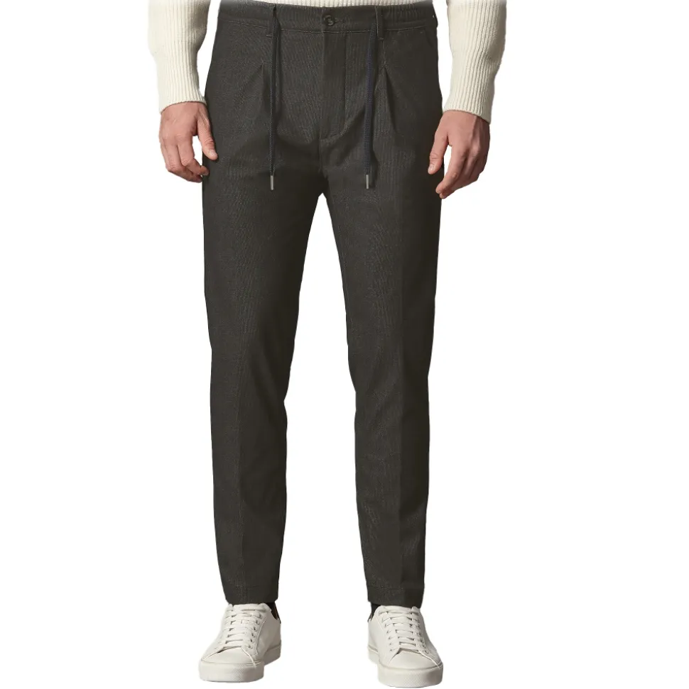 Cruna - Mitte Trousers in Corduroy - 615 - Black - Handmade in Italy - Luxury High Quality Pants - Avvenice