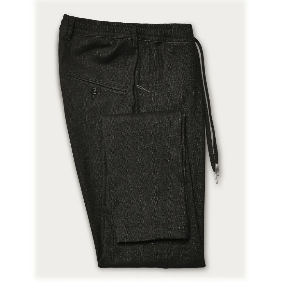 Cruna - Mitte Trousers in Corduroy - 615 - Black - Handmade in Italy - Luxury High Quality Pants - Avvenice