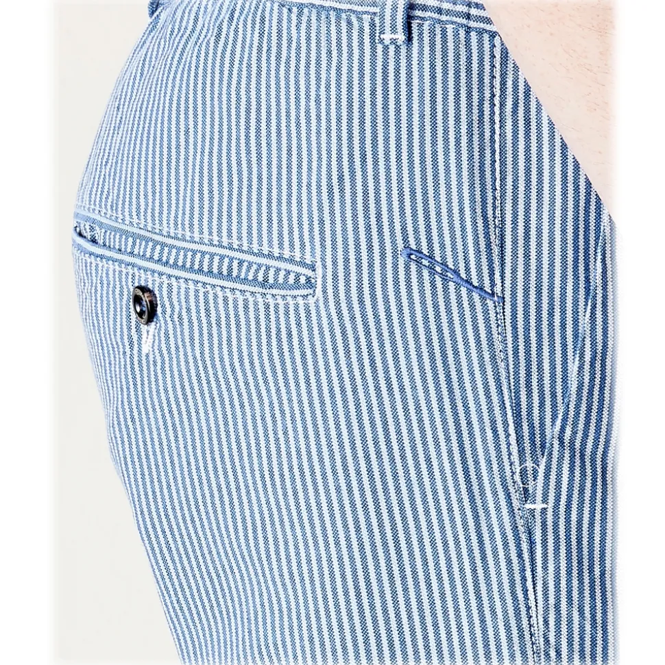 Cruna - Mitte Trousers in Cotton - 528 - Royal - Handmade in Italy - Luxury High Quality Pants - Avvenice