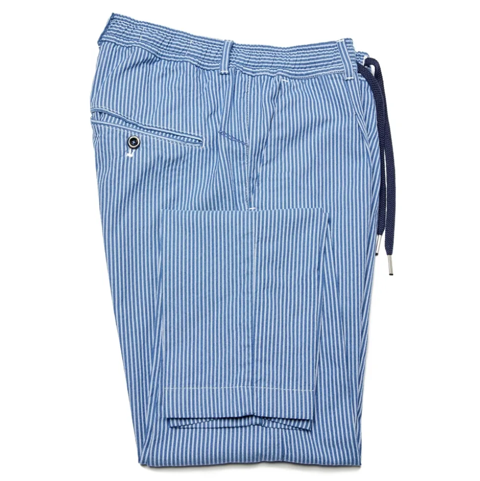 Cruna - Mitte Trousers in Cotton - 528 - Royal - Handmade in Italy - Luxury High Quality Pants - Avvenice