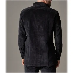 Cruna - Monti Over Shirt in Jumbo Cotton Corduroy - 611 - Night Blue - Handmade in Italy - Luxury High Quality Jacket - Avvenice