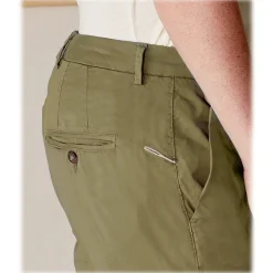 Cruna - New Town Trousers in Cotton - 522 - Army - Handmade in Italy - Luxury High Quality Pants - Avvenice