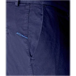 Cruna - New Town Trousers in Cotton - 520 - Navy - Handmade in Italy - Luxury High Quality Pants - Avvenice