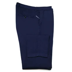 Cruna - New Town Trousers in Cotton - 520 - Navy - Handmade in Italy - Luxury High Quality Pants - Avvenice