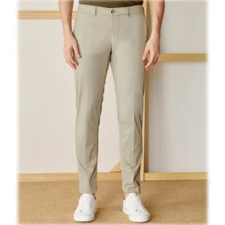 Cruna - New Town Trousers in Cotton - 520 - Green - Handmade in Italy - Luxury High Quality Pants - Avvenice