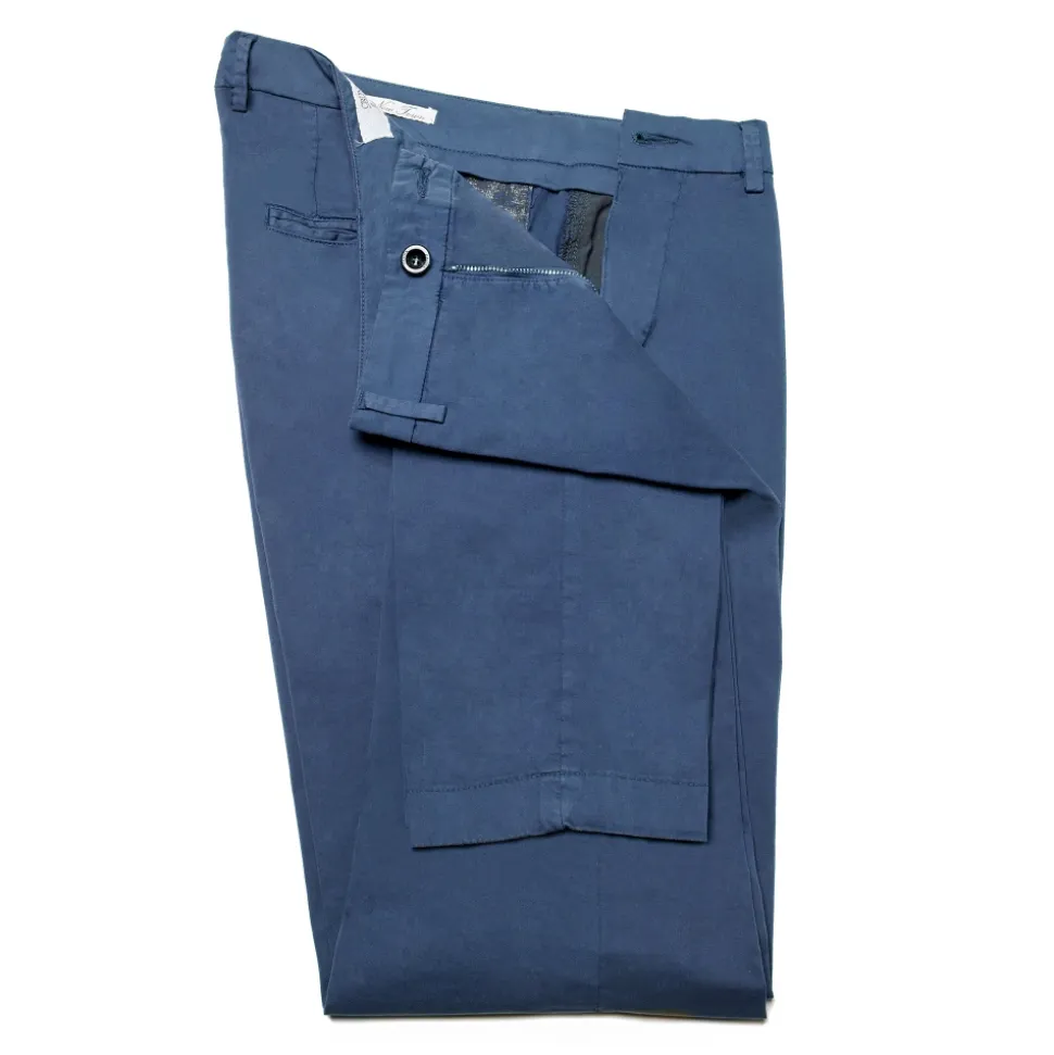 Cruna - New Town Trousers in Cotton - 520 - Avio - Handmade in Italy - Luxury High Quality Pants - Avvenice