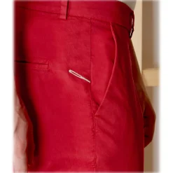 Cruna - New Town Trousers in Cotton - 522 - Red - Handmade in Italy - Luxury High Quality Pants - Avvenice