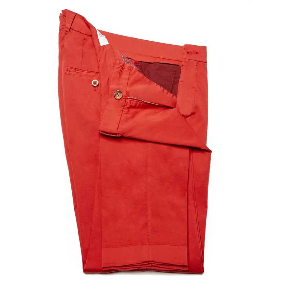 Cruna - New Town Trousers in Cotton - 522 - Red - Handmade in Italy - Luxury High Quality Pants - Avvenice