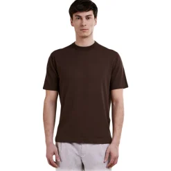 Cruna - Nizza Knitted T-Shirt - 1531 - Dark Brown - Handmade in Italy - Luxury High Quality Collection - Avvenice
