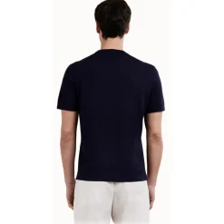Cruna - Nizza Knitted T-Shirt - 1531 - Night Blue - Handmade in Italy - Luxury High Quality Collection - Avvenice