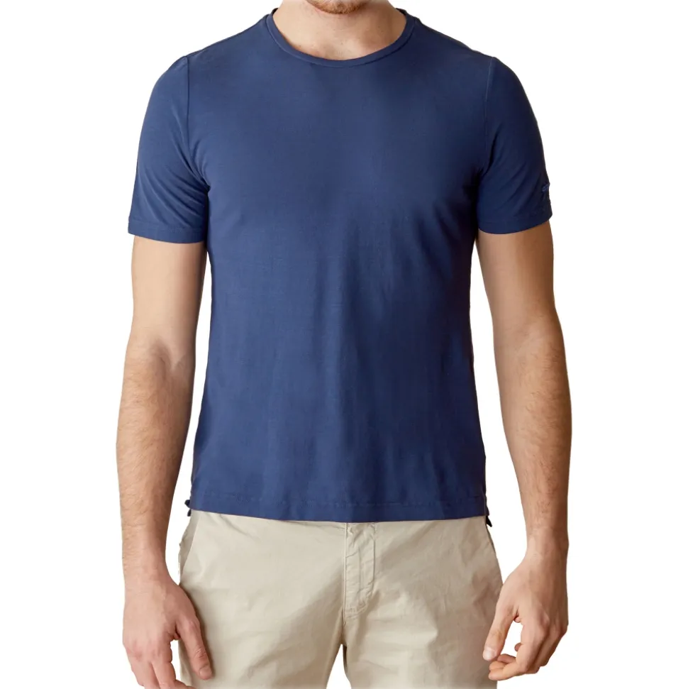Cruna - Nizza T-Shirt - 573 - Blue - Handmade in Italy - Luxury High Quality T-Shirt - Avvenice