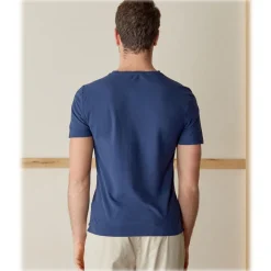 Cruna - Nizza T-Shirt - 573 - Blue - Handmade in Italy - Luxury High Quality T-Shirt - Avvenice