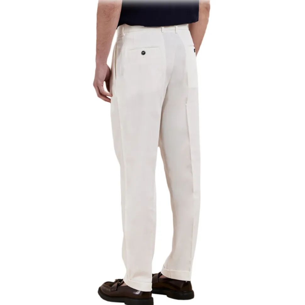 Cruna - Pigalle Trousers - 1555 - White - Handmade in Italy - Luxury High Quality Collection - Avvenice