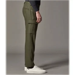 Cruna - Raval Cargo Wool Trousers - 476 - Army - Handmade in Italy - Luxury High Quality Pants - Avvenice