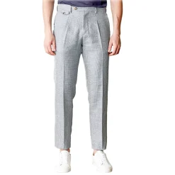 Cruna - Raval Trousers in Wool and Linen - 557 - Avio - Handmade in Italy - Luxury High Quality Pants - Avvenice