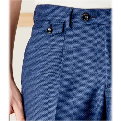 Cruna - Raval Trousers in Fresh Wool - 562 - Navy - Handmade in Italy - Luxury High Quality Pants - Avvenice