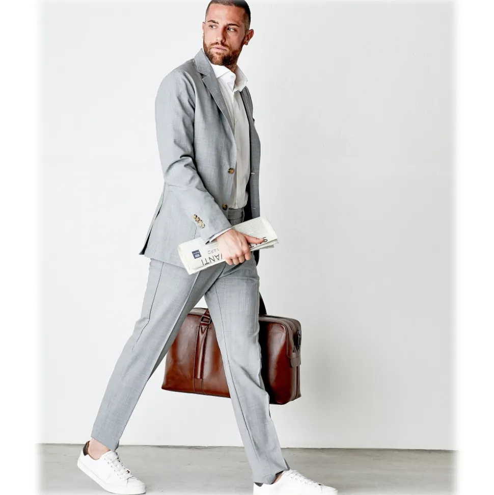 Cruna - Raval Trousers in Fresh Wool - 560 - Light Grey - Handmade in Italy - Luxury High Quality Pants - Avvenice