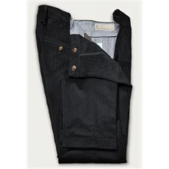 Cruna - Raval Trousers in Corduroy - 611 - Night Blue - Handmade in Italy - Luxury High Quality Pants - Avvenice