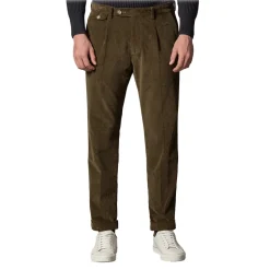 Cruna - Raval Trousers in Corduroy - 613 - Moss Green - Handmade in Italy - Luxury High Quality Pants - Avvenice