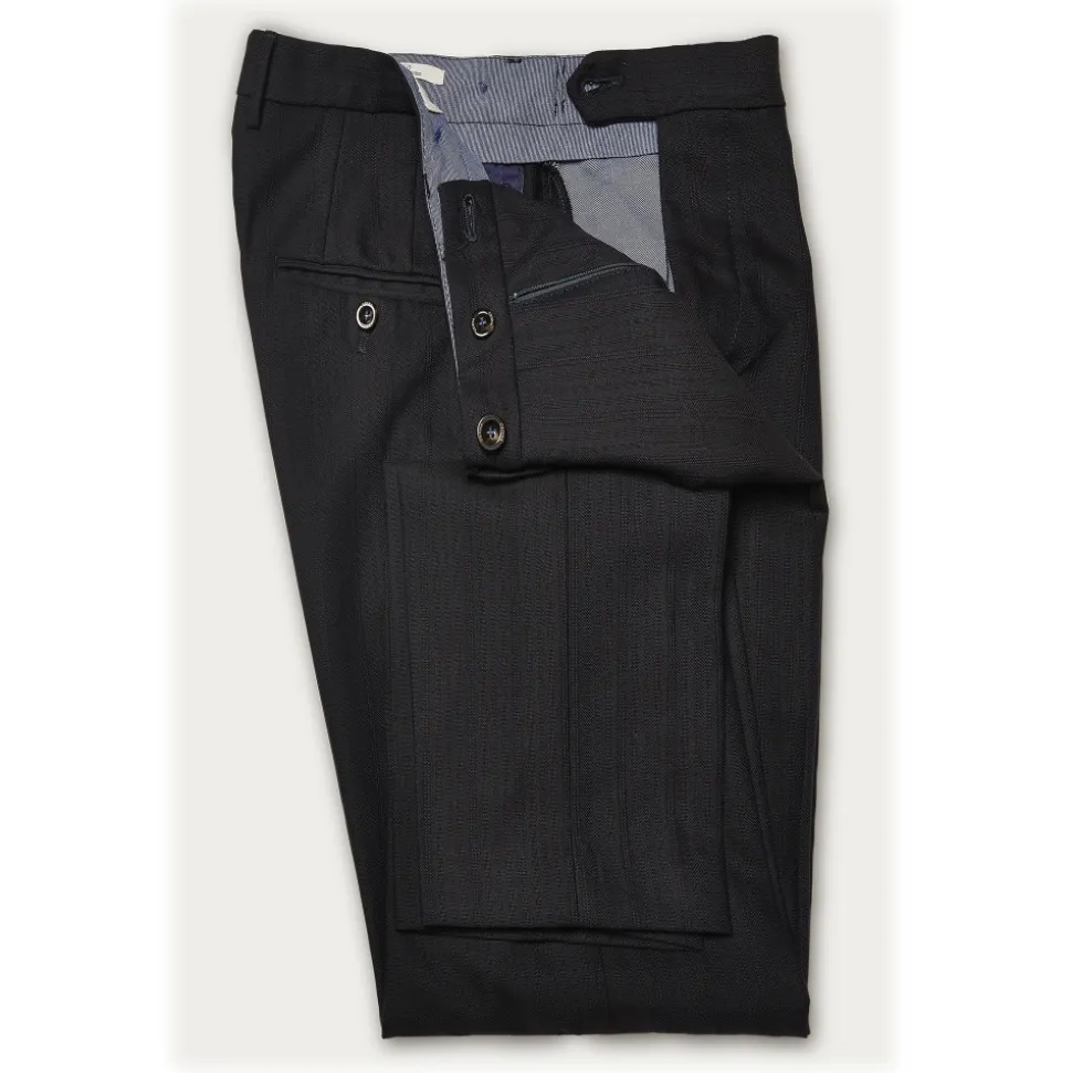 Cruna - Raval Trousers in Wool and Cotton - 623 - Night Blue - Handmade in Italy - Luxury High Quality Pants - Avvenice