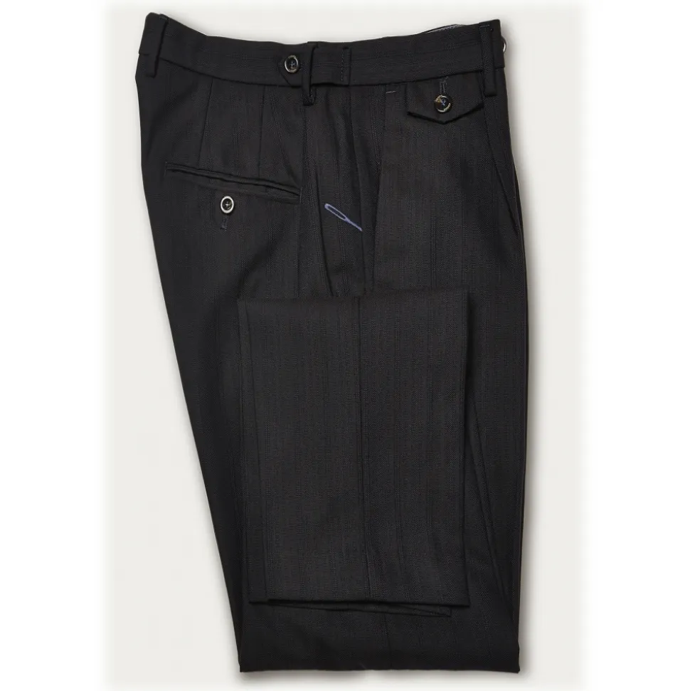 Cruna - Raval Trousers in Wool and Cotton - 623 - Night Blue - Handmade in Italy - Luxury High Quality Pants - Avvenice