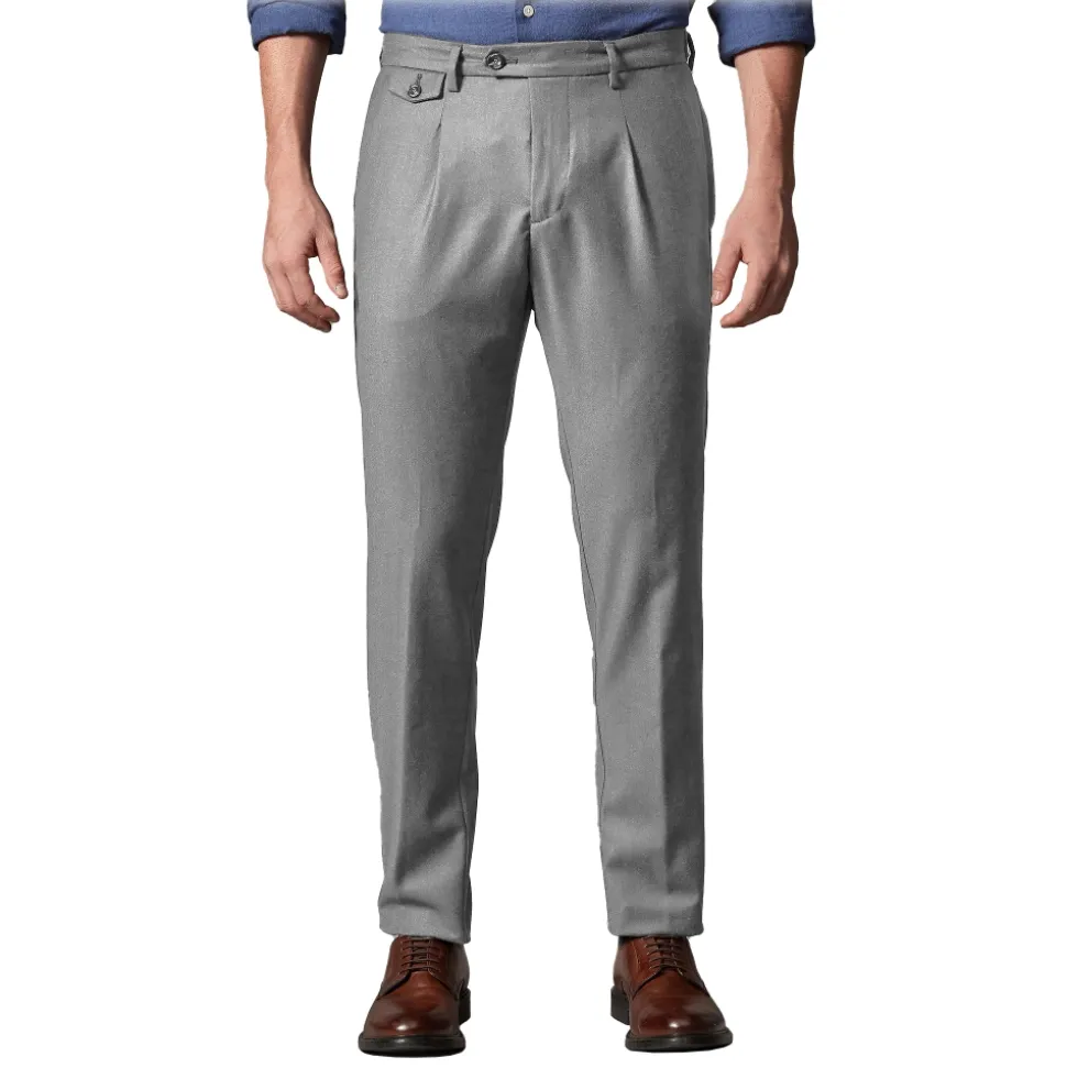 Cruna - Raval Trousers in Wool Flannel - 628 - Rock Gray - Handmade in Italy - Luxury High Quality Pants - Avvenice