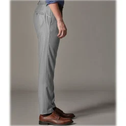 Cruna - Raval Trousers in Wool Flannel - 628 - Rock Gray - Handmade in Italy - Luxury High Quality Pants - Avvenice