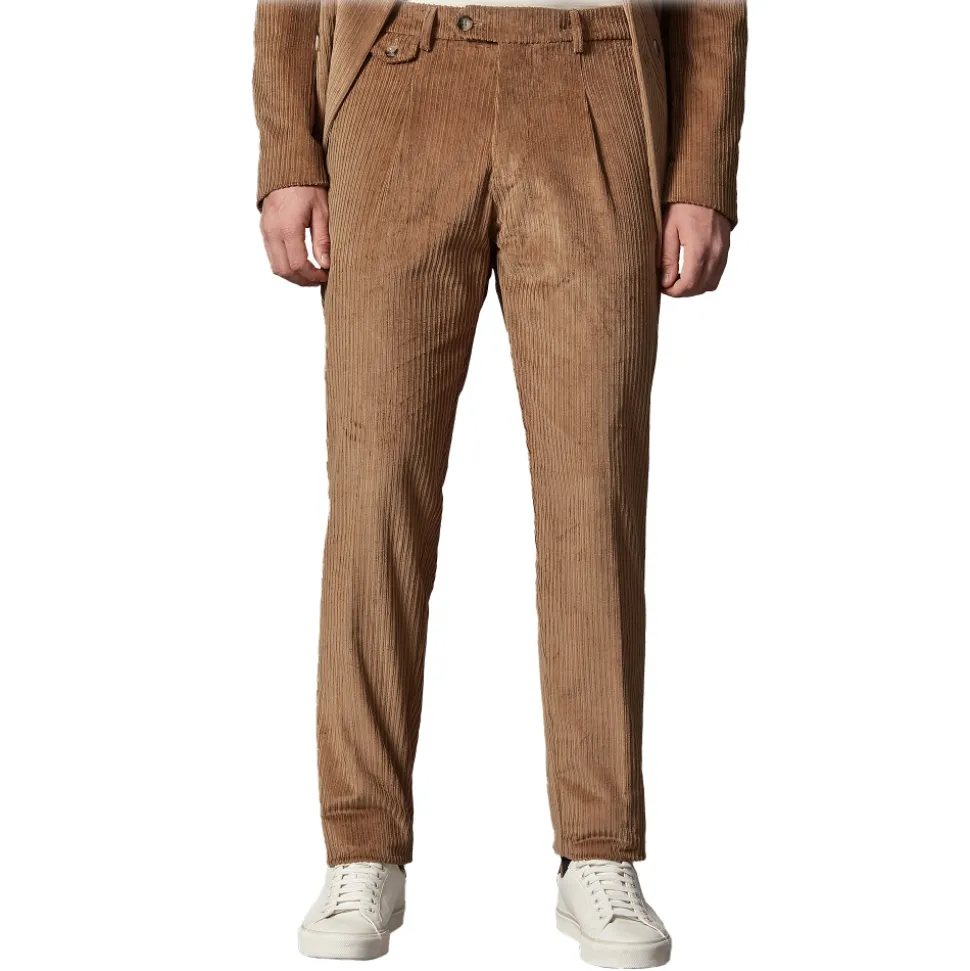 Cruna - Raval Trousers in Corduroy - 611 - Cognac - Handmade in Italy - Luxury High Quality Pants - Avvenice