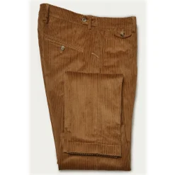Cruna - Raval Trousers in Corduroy - 611 - Cognac - Handmade in Italy - Luxury High Quality Pants - Avvenice