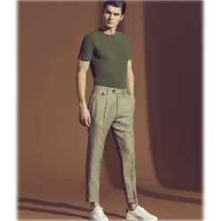 Cruna - Raval Trousers in 100 % Linen - 545 - Moro - Handmade in Italy - Luxury High Quality Pants - Avvenice