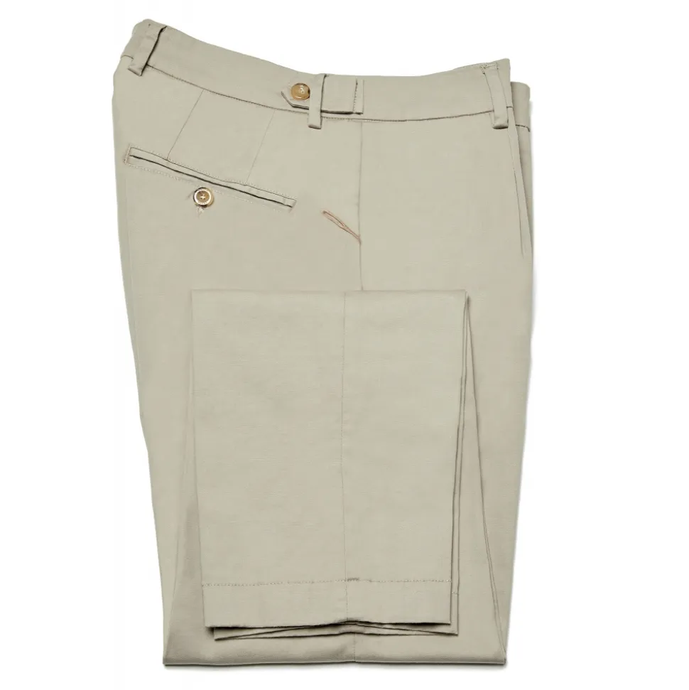 Cruna - Raval Trousers in Cotton - 520 - Beige - Handmade in Italy - Luxury High Quality Pants - Avvenice