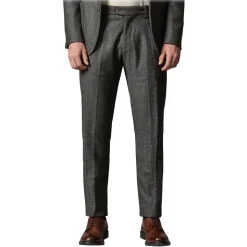 Cruna - Raval Trousers in Herringbone Wool - 478 - Grey - Handmade in Italy - Luxury High Quality Pants - Avvenice