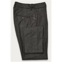 Cruna - Raval Trousers in Herringbone Wool - 478 - Grey - Handmade in Italy - Luxury High Quality Pants - Avvenice