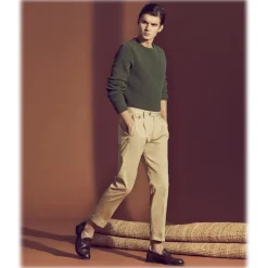 Cruna - Raval Trousers in Cotton - 536 - Terra - Handmade in Italy - Luxury High Quality Pants - Avvenice