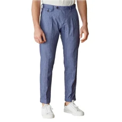 Cruna - Raval Trousers in Linen and Cotton - 547 - Navy - Handmade in Italy - Luxury High Quality Pants - Avvenice