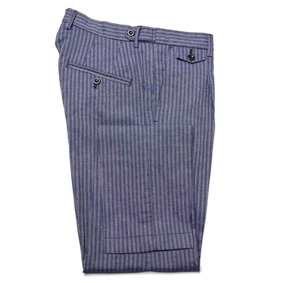 Cruna - Raval Trousers in Linen and Cotton - 547 - Navy - Handmade in Italy - Luxury High Quality Pants - Avvenice
