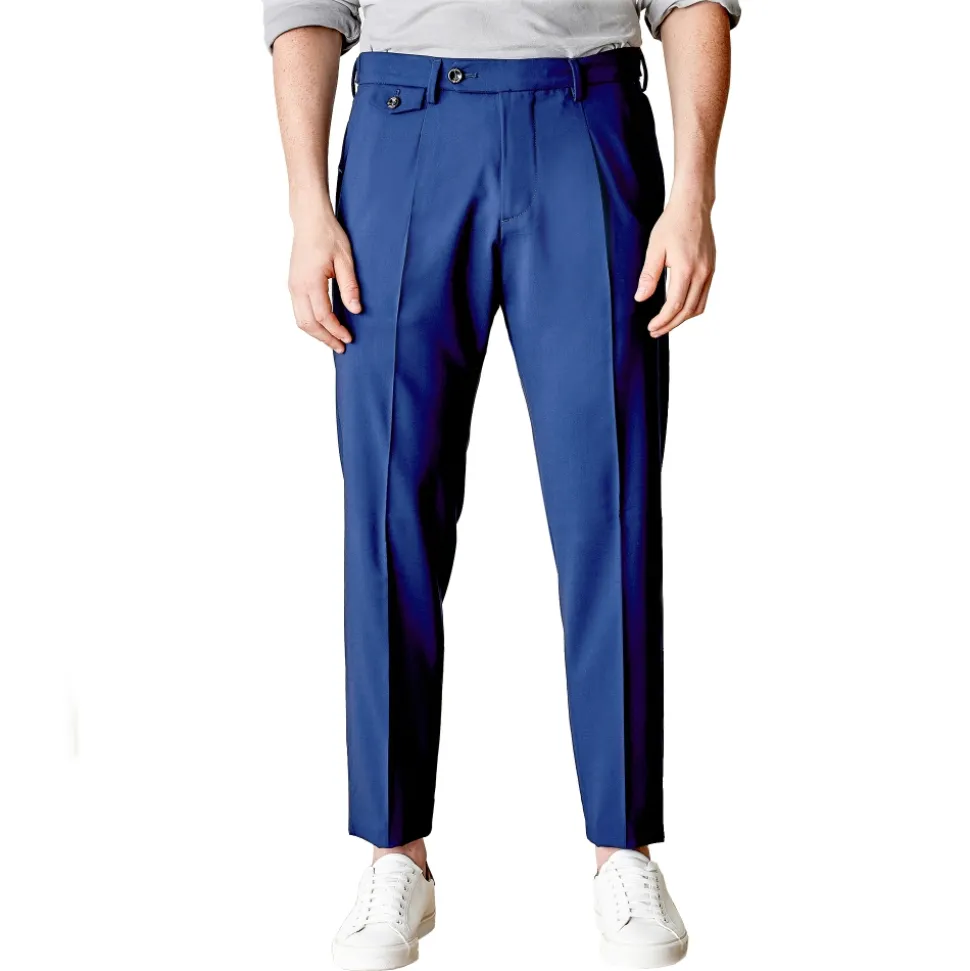 Cruna - Raval Trousers in Fresh Wool - 560 - Navy - Handmade in Italy - Luxury High Quality Pants - Avvenice