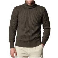 Cruna - Rollneck Sweater in Wool - 657 - Forest Green - Handmade in Italy - Luxury High Quality Sweater - Avvenice