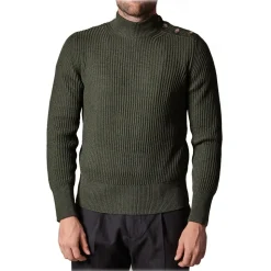 Cruna - Volcano Sweater in Wool - 498 - Forest Green - Handmade in Italy - Luxury High Quality Sweater - Avvenice
