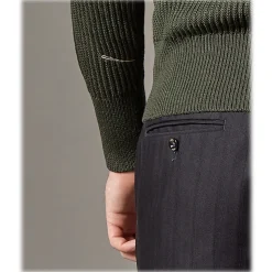 Cruna - Volcano Sweater in Wool - 498 - Forest Green - Handmade in Italy - Luxury High Quality Sweater - Avvenice