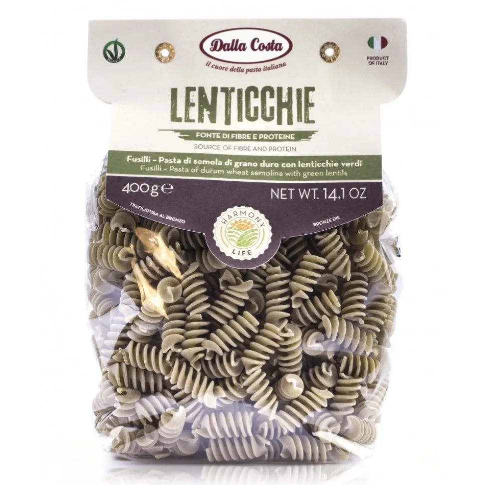 Dalla Costa - Harmony Life - Fusilli with Green Lentils - Vegan Ok - Avvenice
