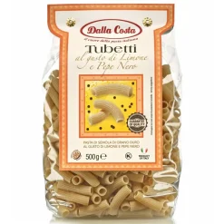 Dalla Costa - Lemon and Black Pepper Tubetti - Italian Artisan Pasta - Avvenice
