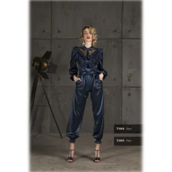 Danilo Forestieri - High-Waisted Silk Trousers - Haute Couture Made in Italy - Luxury Exclusive Collection - Avvenice