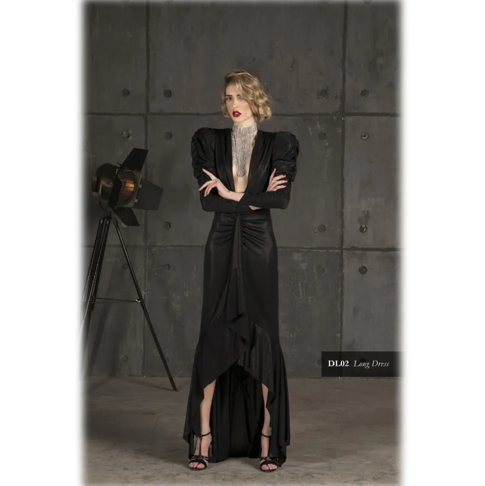 Danilo Forestieri - Long Dress in Lame Jersey - Haute Couture Made in Italy - Luxury Exclusive Collection - Avvenice