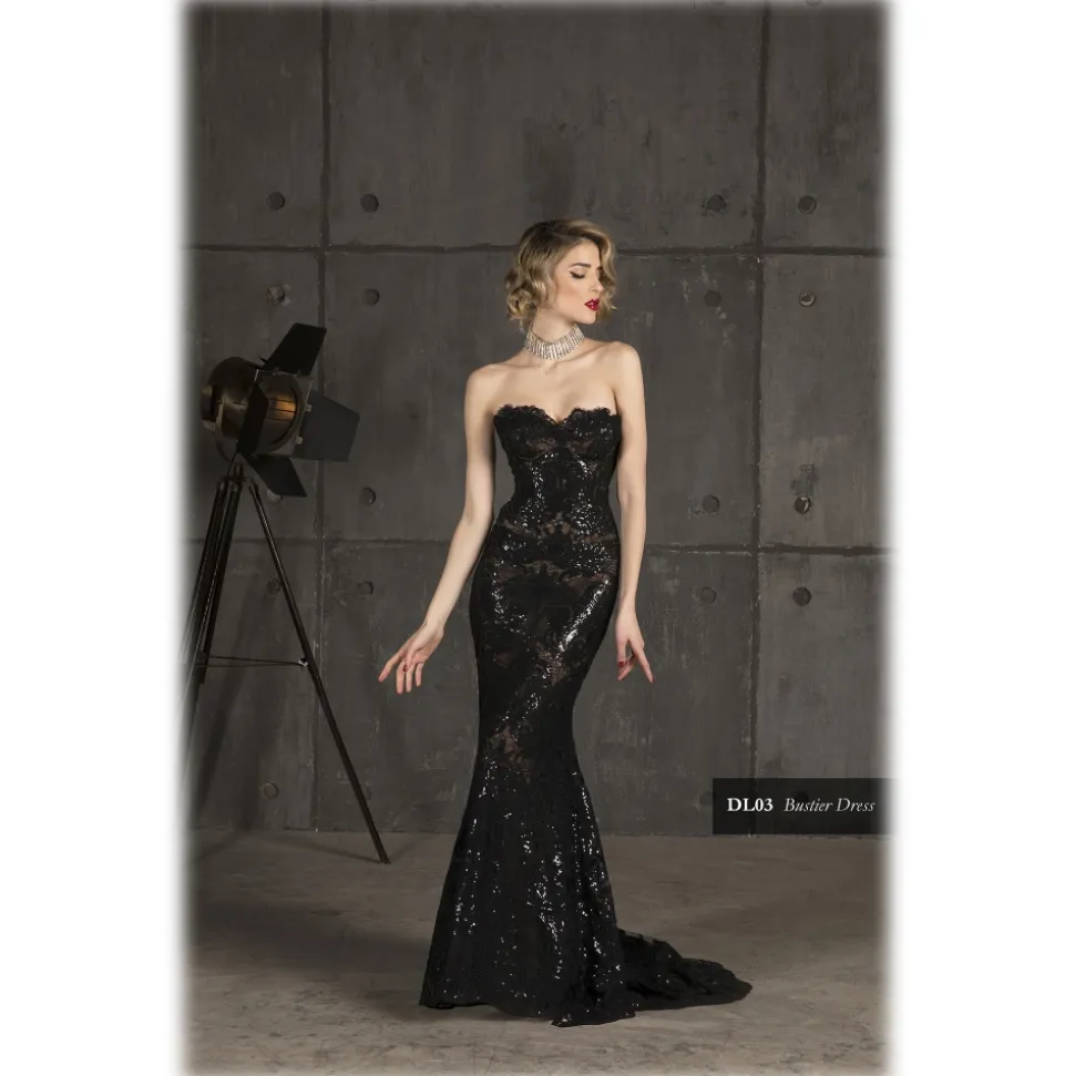 Danilo Forestieri - Long Mermaid Dress Mounted - Haute Couture Made in Italy - Luxury Exclusive Collection - Avvenice