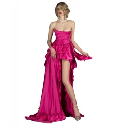 Danilo Forestieri - Maxi Asymmetrical Bustier Dress - Haute Couture Made in Italy - Luxury Exclusive Collection - Avvenice