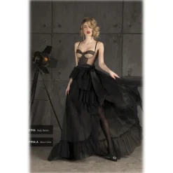 Danilo Forestieri - Maxi Skirt in Tulle and Lace - Haute Couture Made in Italy - Luxury Exclusive Collection - Avvenice