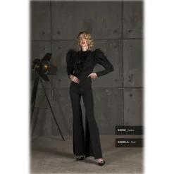 Danilo Forestieri - Mini Bustier Jacket with Maxi Sleeves - Haute Couture Made in Italy - Luxury Exclusive Collection - Avvenice